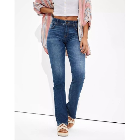 AMERICAN EAGLE Kick Boot Stretch Bootcut Jeans Blue - Picture 1 of 10
